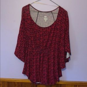 Mossimo Pink Flutter Sleeve Shirt Medium